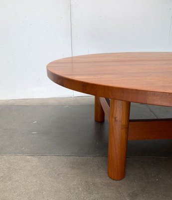 Large Mid-Century Brutalist Solid Teak Coffee Table, 1960s-UAH-1361048