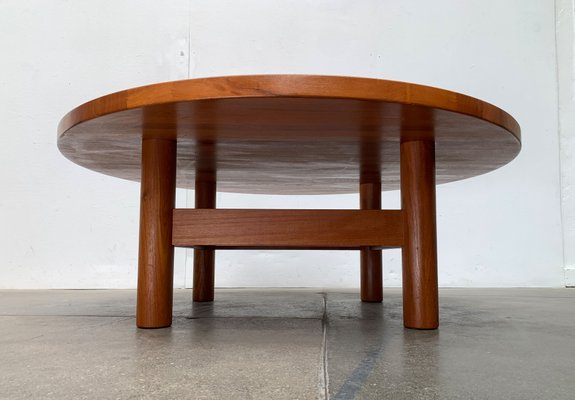 Large Mid-Century Brutalist Solid Teak Coffee Table, 1960s-UAH-1361048