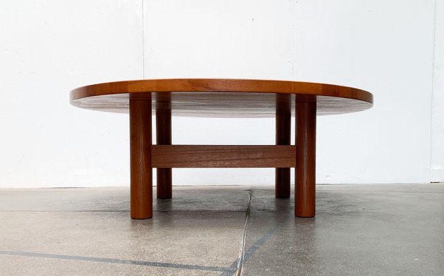 Large Mid-Century Brutalist Solid Teak Coffee Table, 1960s-UAH-1361048