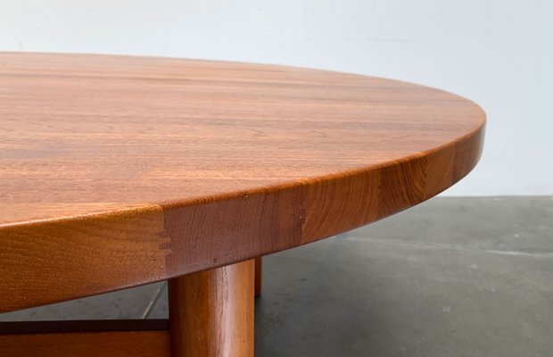 Large Mid-Century Brutalist Solid Teak Coffee Table, 1960s-UAH-1361048