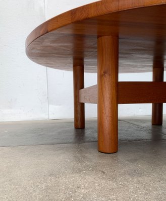 Large Mid-Century Brutalist Solid Teak Coffee Table, 1960s-UAH-1361048