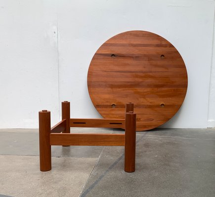 Large Mid-Century Brutalist Solid Teak Coffee Table, 1960s-UAH-1361048