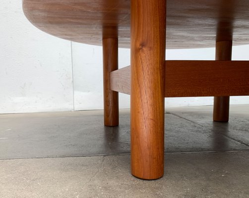 Large Mid-Century Brutalist Solid Teak Coffee Table, 1960s-UAH-1361048