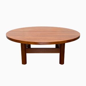 Large Mid-Century Brutalist Solid Teak Coffee Table, 1960s-UAH-1361048