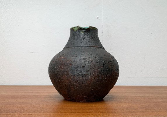 Large Mid-Century Brutalist Studio Pottery Carafe Vase by Gerhard Liebenthron, Germany, 1960s-UAH-1627795