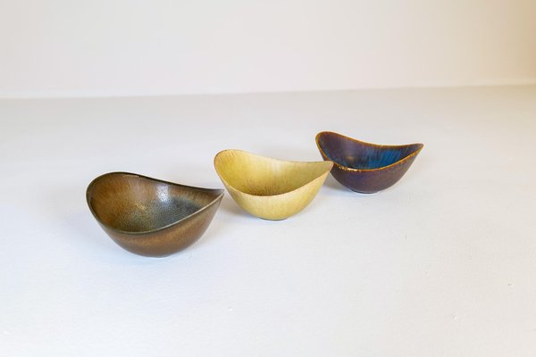 Large Mid-Century Ceramic Bowls by Gunnar Nylund for Rörstrand, Sweden, Set of 3-UYK-1165823