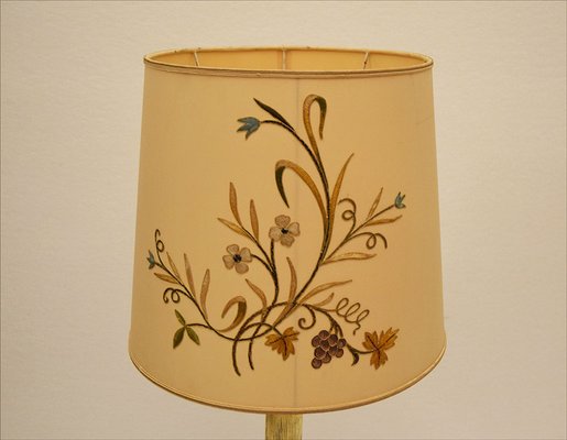 Large Mid-Century Ceramic Lamp with Floral Decoration, 1950s-HS-1756798