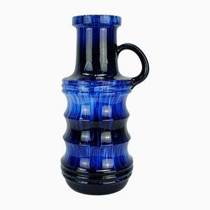 Large Mid-Century Ceramic No. 427-47 Floor Vase in Blue Drip Glaze from Scheurich-FH-1098670