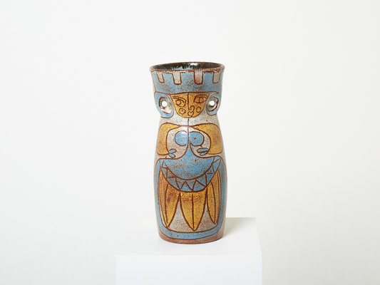 Large Mid-Century Ceramic Totem Vase from Les potiers d Accolay, France, 1950s-YJA-1387882