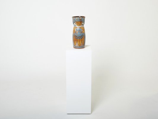 Large Mid-Century Ceramic Totem Vase from Les potiers d Accolay, France, 1950s-YJA-1387882