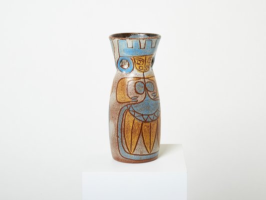 Large Mid-Century Ceramic Totem Vase from Les potiers d Accolay, France, 1950s-YJA-1387882