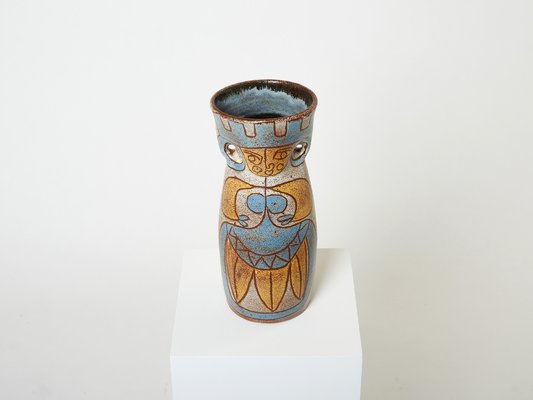 Large Mid-Century Ceramic Totem Vase from Les potiers d Accolay, France, 1950s-YJA-1387882