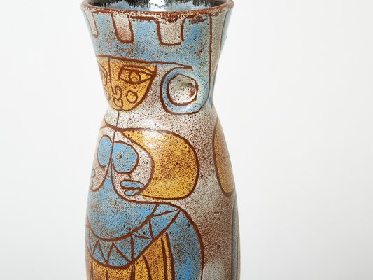 Large Mid-Century Ceramic Totem Vase from Les potiers d Accolay, France, 1950s-YJA-1387882