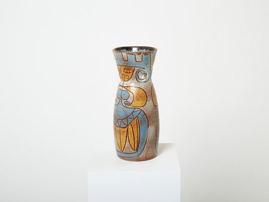 Large Mid-Century Ceramic Totem Vase from Les potiers d Accolay, France, 1950s-YJA-1387882