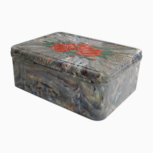 Large Mid-Century Chocolate Box in Marbled Polychrome Resin from Regibana, 1950s-RNR-1798123