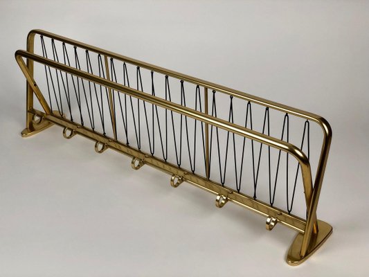 Large Mid-Century Coat Rack in Gold Color, Austria, 1950s-BAF-763453