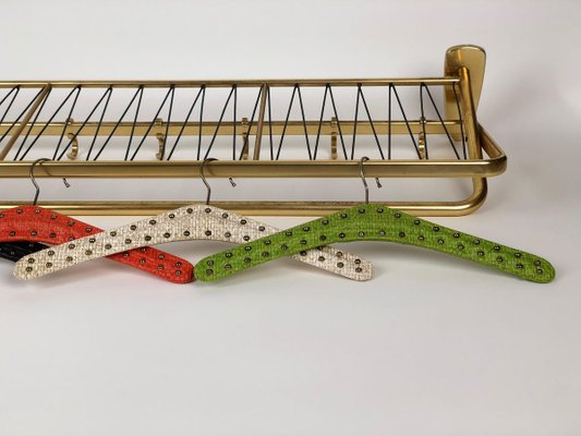 Large Mid-Century Coat Rack in Gold Color, Austria, 1950s-BAF-763453