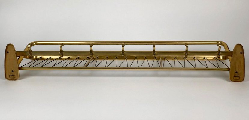 Large Mid-Century Coat Rack in Gold Color, Austria, 1950s-BAF-763453