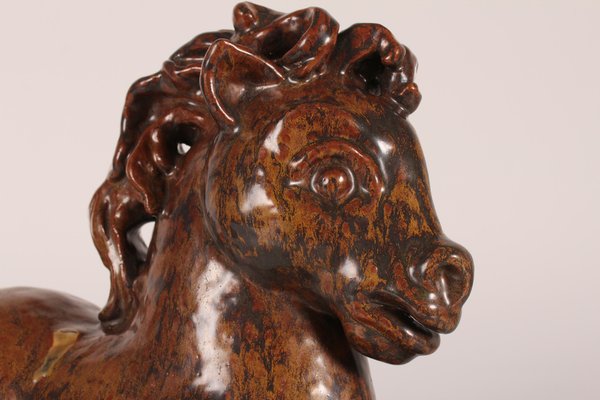 Large Mid-Century Danish Ceramic Horse Figure by Gertrud Kudielka for L. Hjorth, 1950s-QQ-1758346