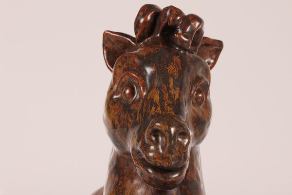 Large Mid-Century Danish Ceramic Horse Figure by Gertrud Kudielka for L. Hjorth, 1950s-QQ-1758346