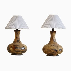 Large Mid-Century Danish Modern Ceramic Table Lamps, 1970s, Set of 2-MXF-1250322