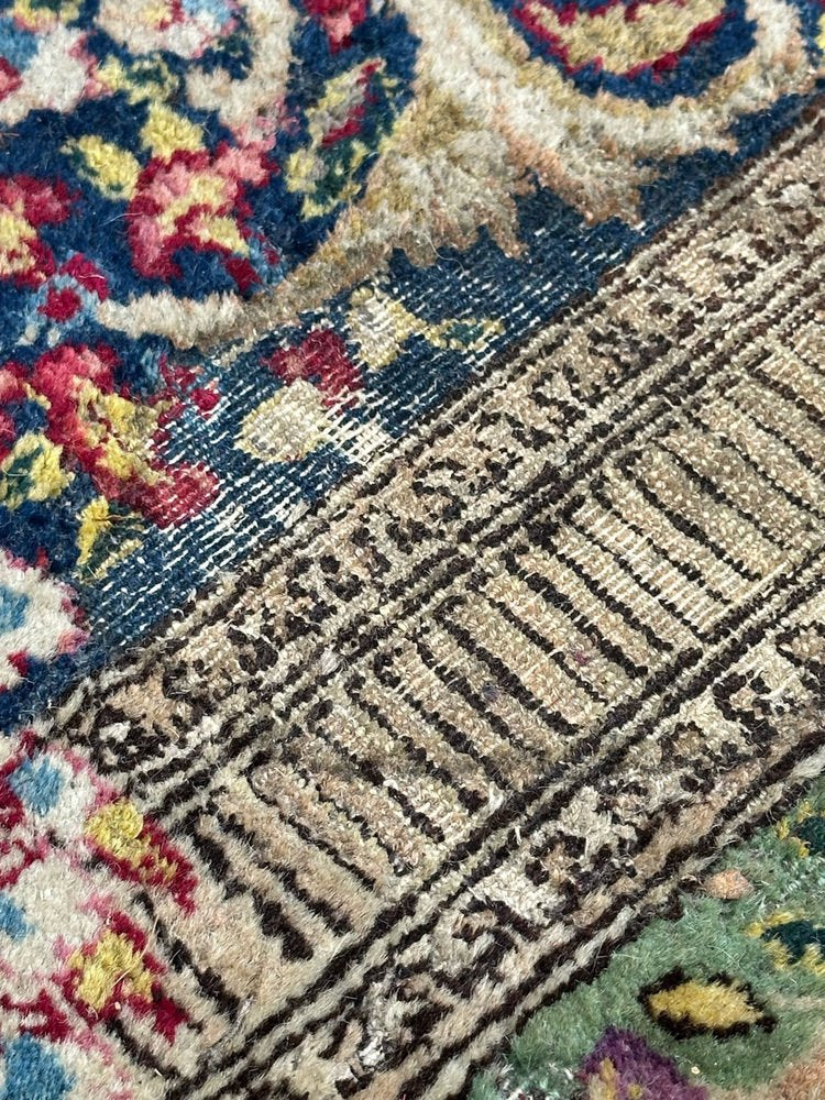 Large Mid-Century Distressed Kirman Rug, 1950s