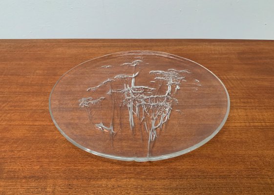 Large Mid-Century Finnish Glass Plate by Kaija Aarikka for Humppila-UAH-1050755