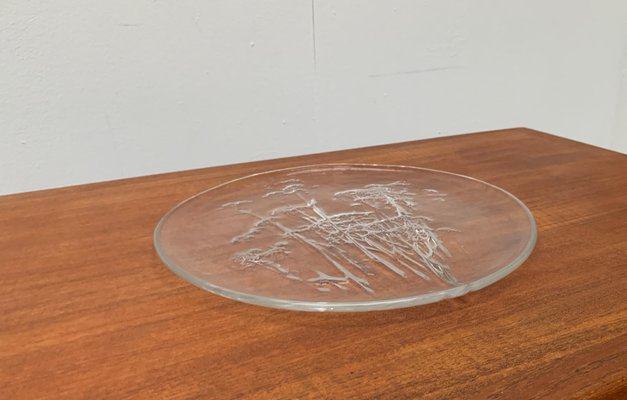 Large Mid-Century Finnish Glass Plate by Kaija Aarikka for Humppila-UAH-1050755