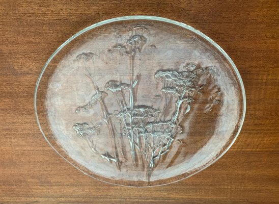 Large Mid-Century Finnish Glass Plate by Kaija Aarikka for Humppila-UAH-1050755