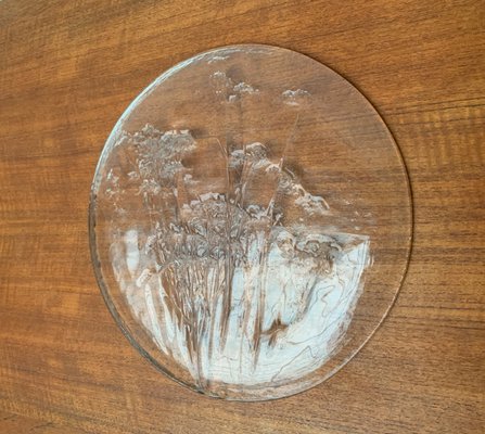 Large Mid-Century Finnish Glass Plate by Kaija Aarikka for Humppila-UAH-1050755