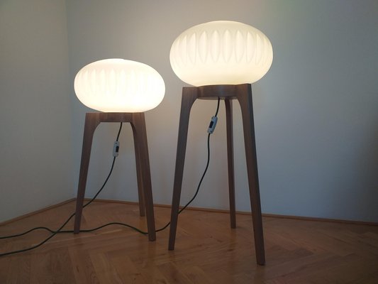 Large Mid-Century Floor Lamps from Krásná Jizba for ÚLUV, 1970s, Set of 2-TZ-666623