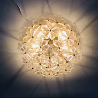 Large Mid-Century Floral Ceiling Light in Murano Glass by Ernst Palme, Germany, 1970s-BMM-1454024