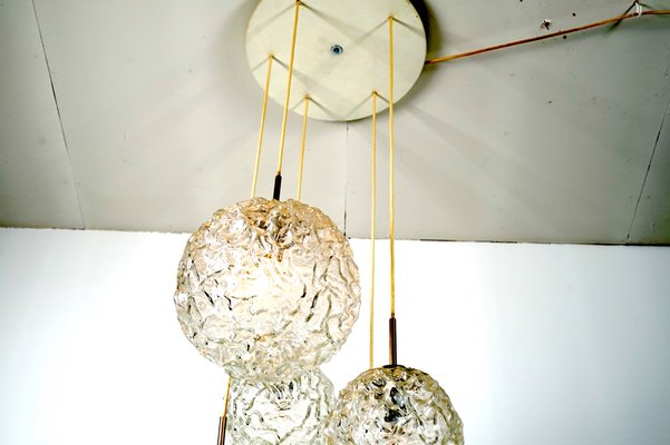 Large Mid-Century Frosted Glass Cascade Ceiling Lamp from Doria, 1960s-CIP-963133