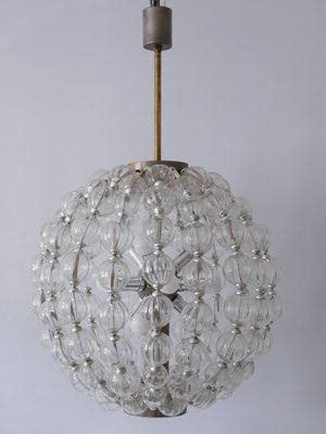 Large Mid-Century German 13-Light Glass Sputnik Chandelier from VEB Leuchtenbau Leipzig, 1960s-WPT-711523