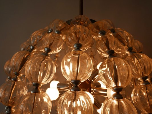 Large Mid-Century German 13-Light Glass Sputnik Chandelier from VEB Leuchtenbau Leipzig, 1960s-WPT-711523