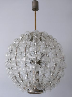 Large Mid-Century German 13-Light Glass Sputnik Chandelier from VEB Leuchtenbau Leipzig, 1960s-WPT-711523