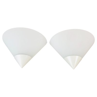 Large Mid-Century German Opaline Glass Wall Lamps from Limburg, 1970s, Set of 2-PUK-1157406