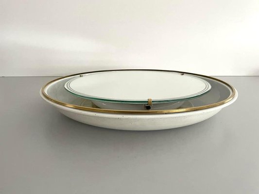 Large Mid-Century German Round Wall Mirror with Fluorescent Light by Hillebrand, 1950s-RDS-1740099