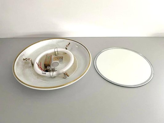 Large Mid-Century German Round Wall Mirror with Fluorescent Light by Hillebrand, 1950s-RDS-1740099