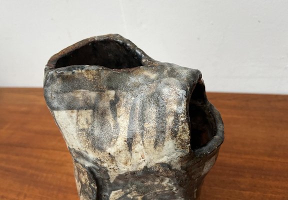 Large Mid-Century German Studio Pottery Brutalist Sculptural Vase, 1960s-UAH-1798363