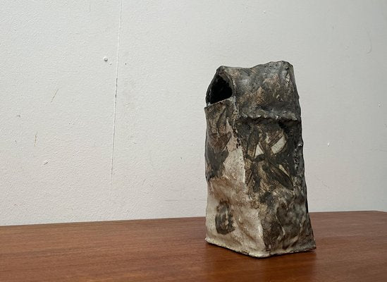 Large Mid-Century German Studio Pottery Brutalist Sculptural Vase, 1960s-UAH-1798363