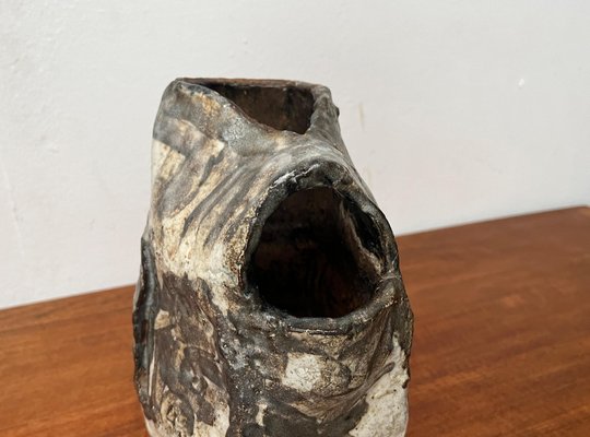 Large Mid-Century German Studio Pottery Brutalist Sculptural Vase, 1960s-UAH-1798363