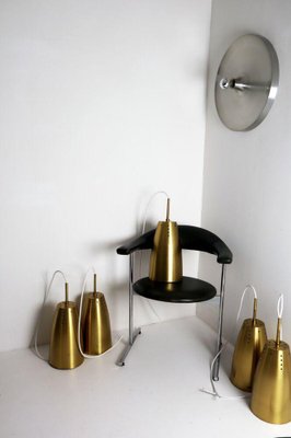 Large Mid-Century Hanging Lamp in Brass, 1950s-ESB-1376866