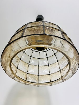 Large Mid-Century Iron and Glass Pendant Lamp attributed to Glashütte Limburg, 1960s-PUK-2020861