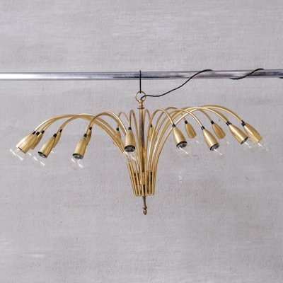 Large Mid-Century Italian Brass 18 Arm Chandelier-JRP-1756046