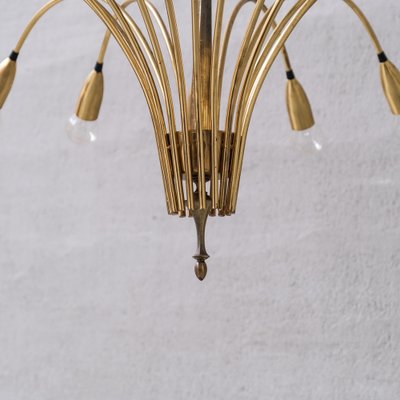 Large Mid-Century Italian Brass 18 Arm Chandelier-JRP-1756046