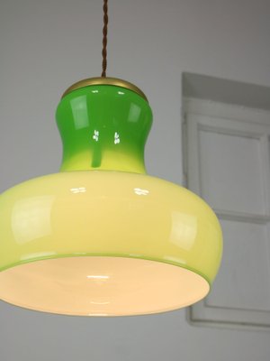 Large Mid-Century Italian Brass and Glass Pendant Lamp-HGJ-1756892