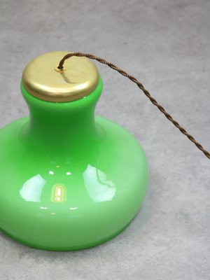 Large Mid-Century Italian Brass and Glass Pendant Lamp-HGJ-1756892