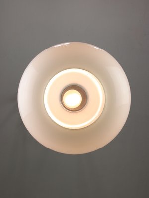 Large Mid-Century Italian Brass and Opaline Glass Pendant Lamp-HGJ-1757152