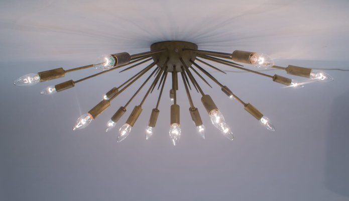 Large Mid-Century Italian Brutalist Sputnik Ceiling Lamp, 1950s-KQB-580932